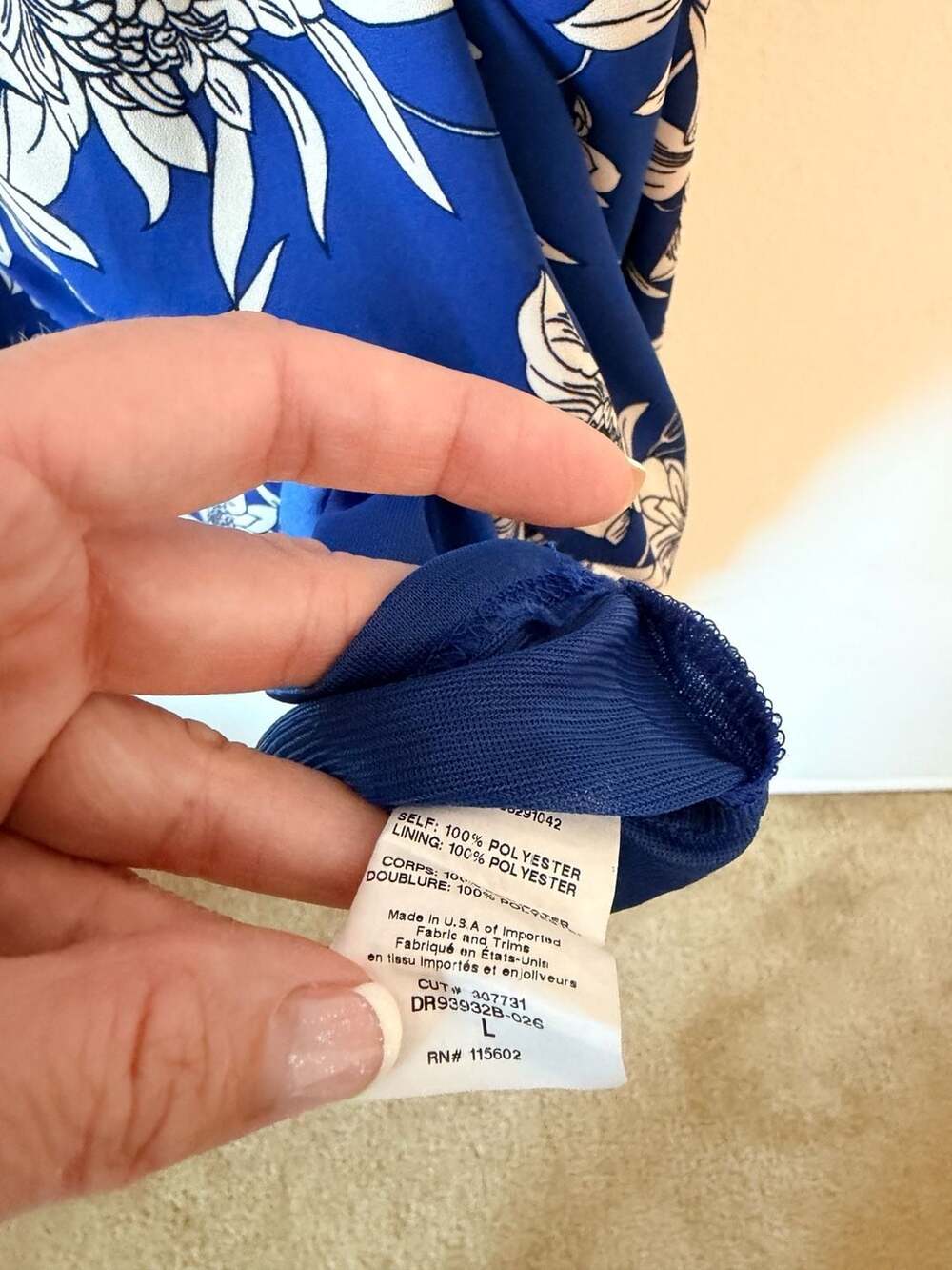 Vince Camuto Size 2 Blue Floral Wrap Dress - Picture 3 of 5
